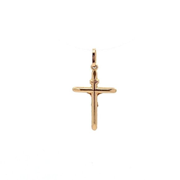 18K Yellow Gold Pendant Cross Jesus Christ 1.20 grams - Picture 7 of 13